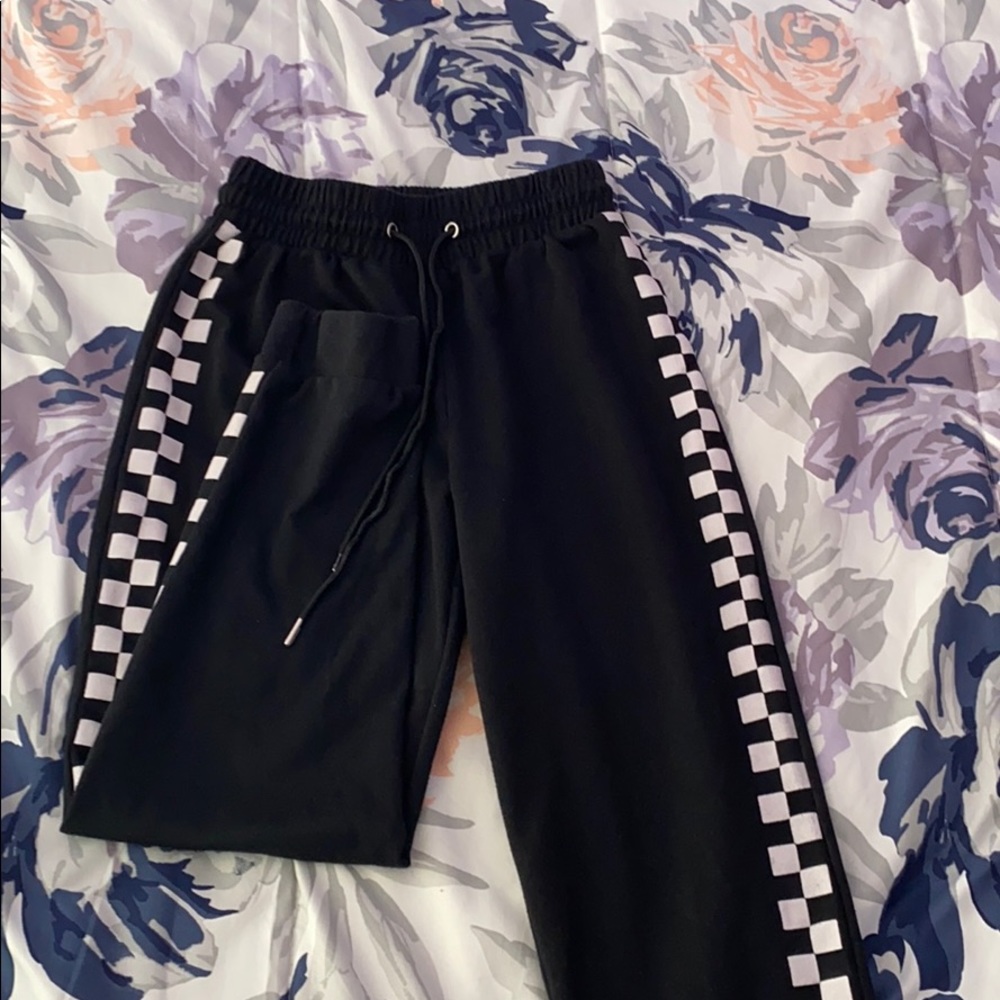 Black Checkerboard Joggers